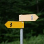 a sign with a couple of people on it